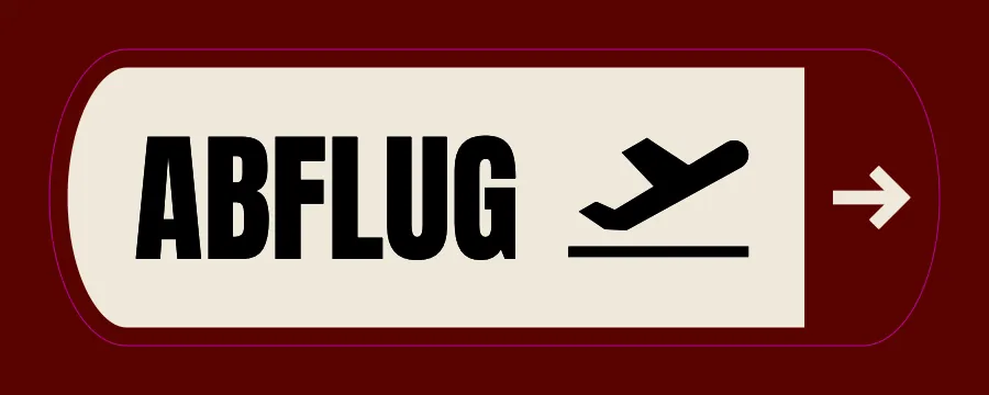 Placa vinho e creme: Abflug, com avião