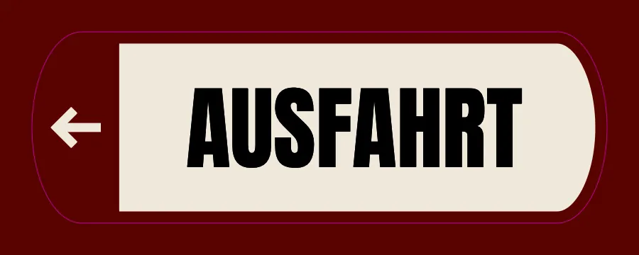 Placa vinho e creme: Ausfahrt