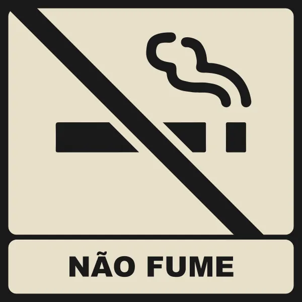 Aviso quadrado: Não fume