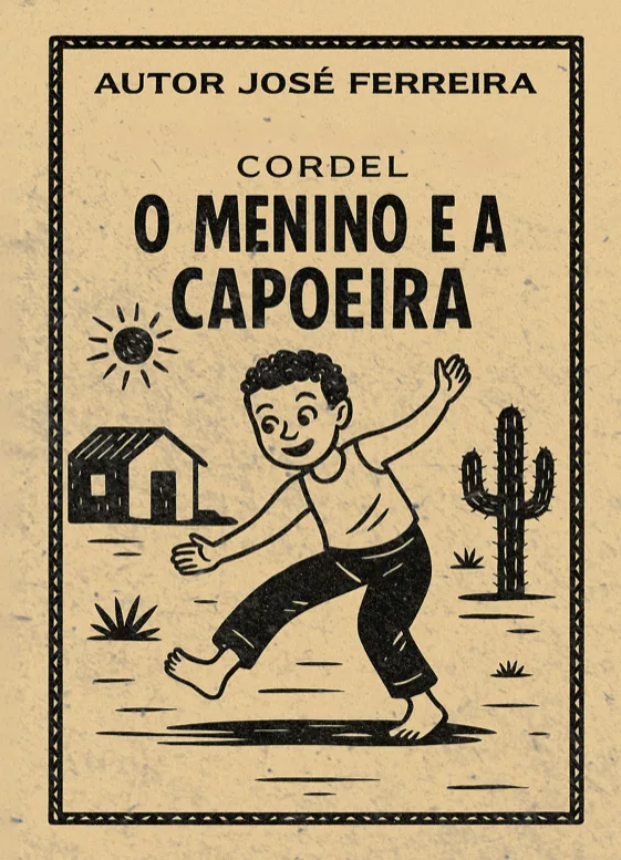Capa de cordel em xilogravura: O menino e a capoeira