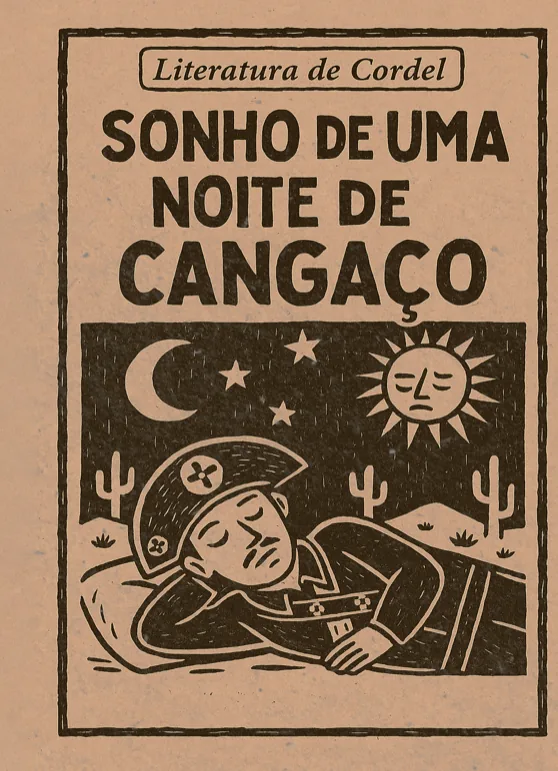 Capa de cordel em xilogravura: Sonho de uma noite de cangaço