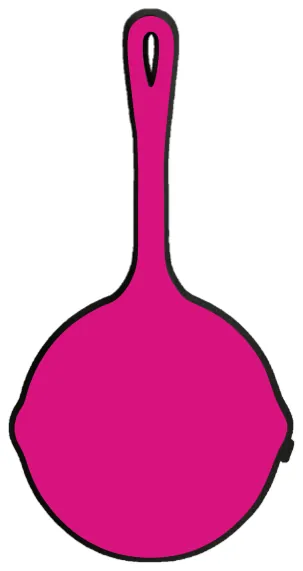 Silhueta magenta da frigideira: a faca de corte