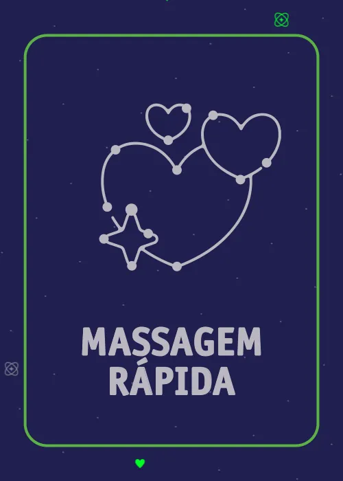 Carta: corações e estrela em constelação, Massagem rápida