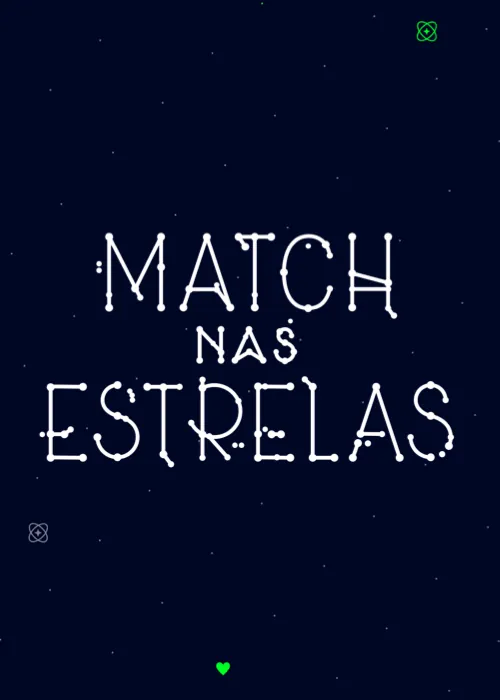 Verso de carta azul-noite com o logo Match nas Estrelas