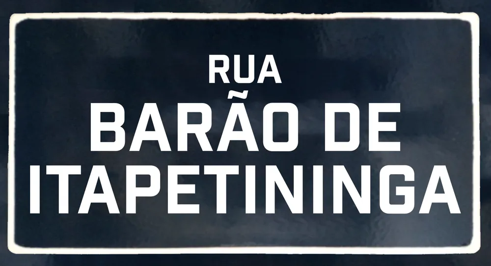 Placa esmaltada azul: Rua Barão de Itapetininga