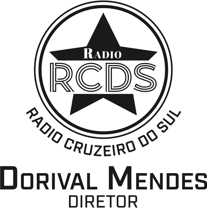 Logo da rádio com o nome Dorival Mendes, diretor