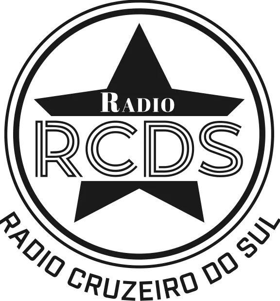 Logo circular da Rádio Cruzeiro do Sul, RCDS, com estrela